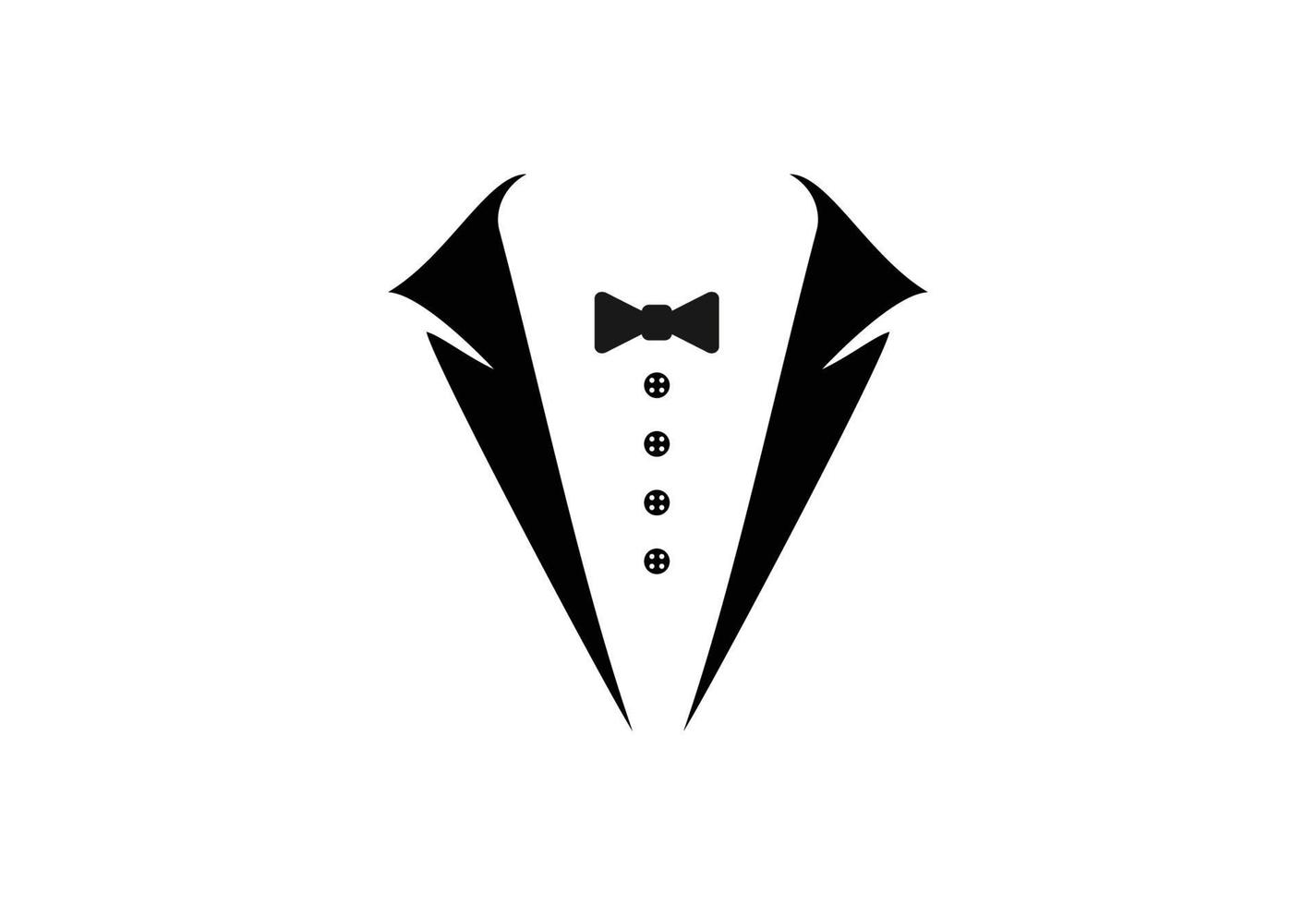 plantilla de iconos negros de símbolos de logotipo de hombre de esmoquin vector
