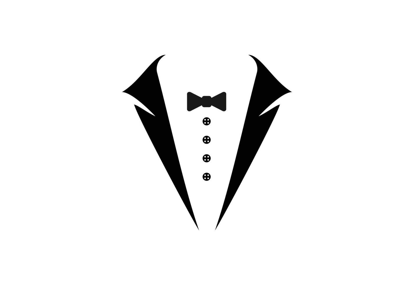 Tuxedo Man Logo Symbols Black Icons Template vector