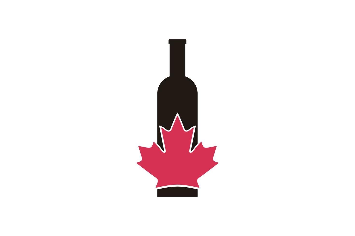 wine maple logo template design. symbol illustration. vector
