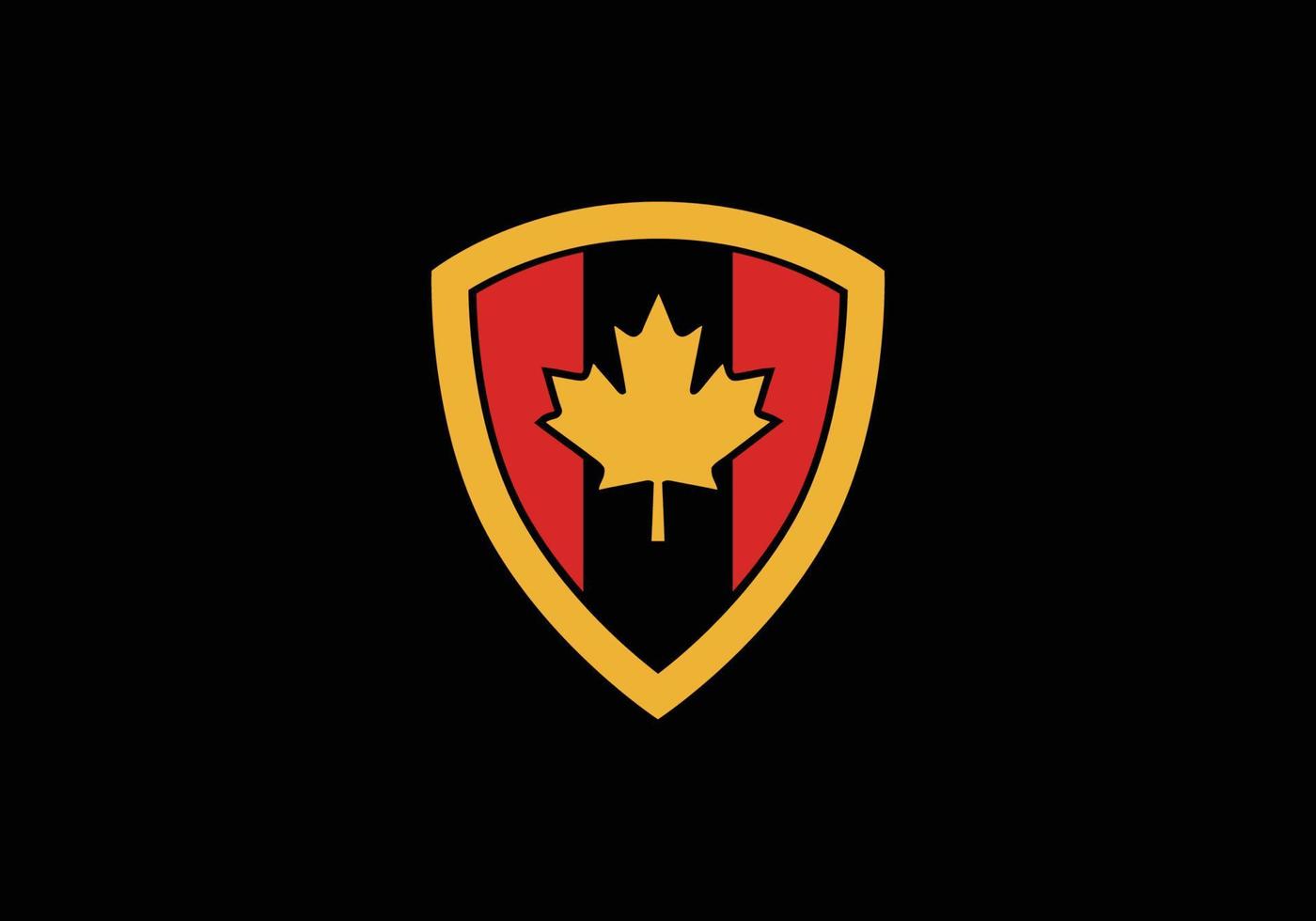 golden Maple shield canadian icon logo symbol design inspiration vector
