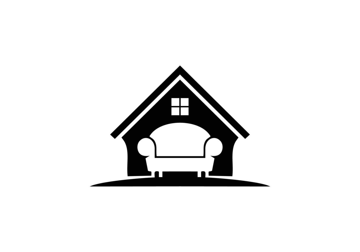 simple icon chair house Logo Template Design inspiration vector