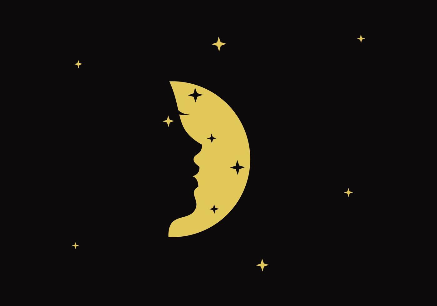 women face logo icon symbol in shape of moon 6303667 Vector Art at Vecteezy