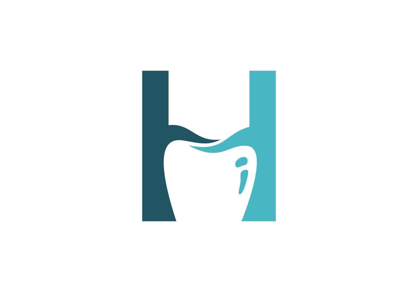 letra h o plantilla de diseño de logotipo dental para clínica vector
