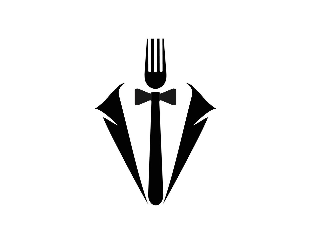 Restaurant logo design, Mr Food Fork and Tie combination vector