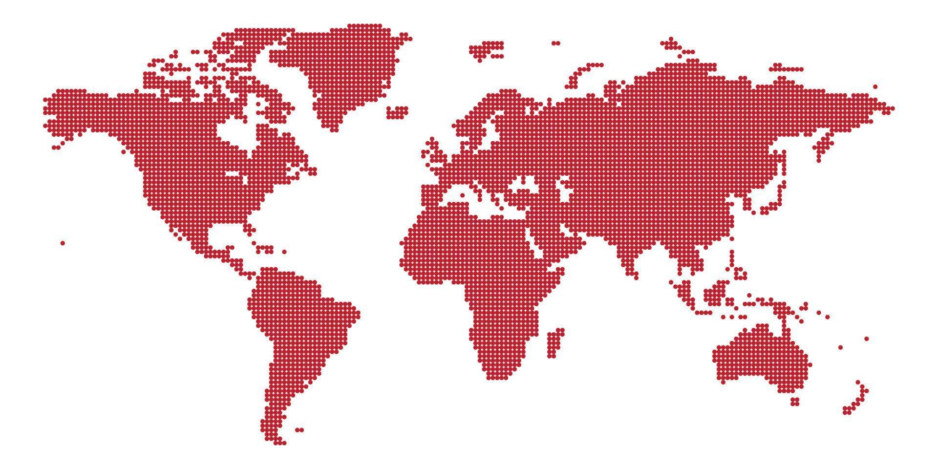 mapa del mundo sobre fondo blanco. plantilla de mapa mundial con continentes, américa del norte y del sur, europa y asia, áfrica y australia vector