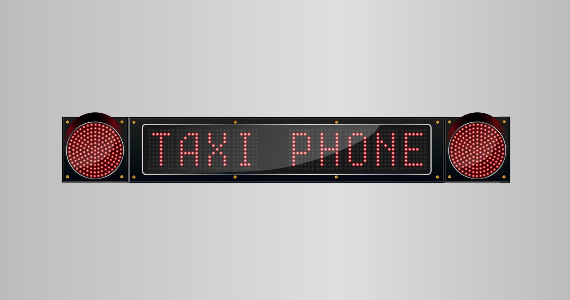 Taxi Phone sign from led panel board vector