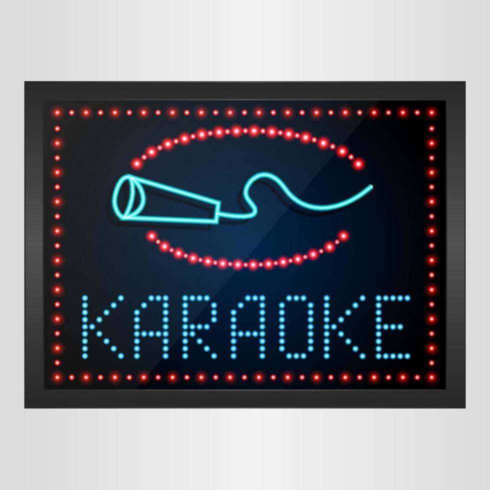 karaoke de banner de luz retro brillante sobre fondo brillante.vector vector