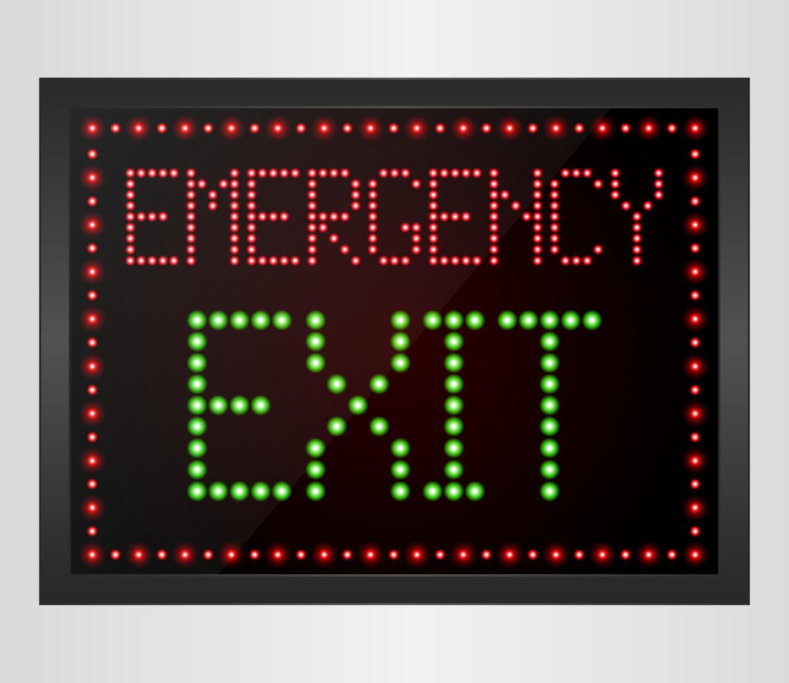 Emergency Exit LED digital Sign.vector vector