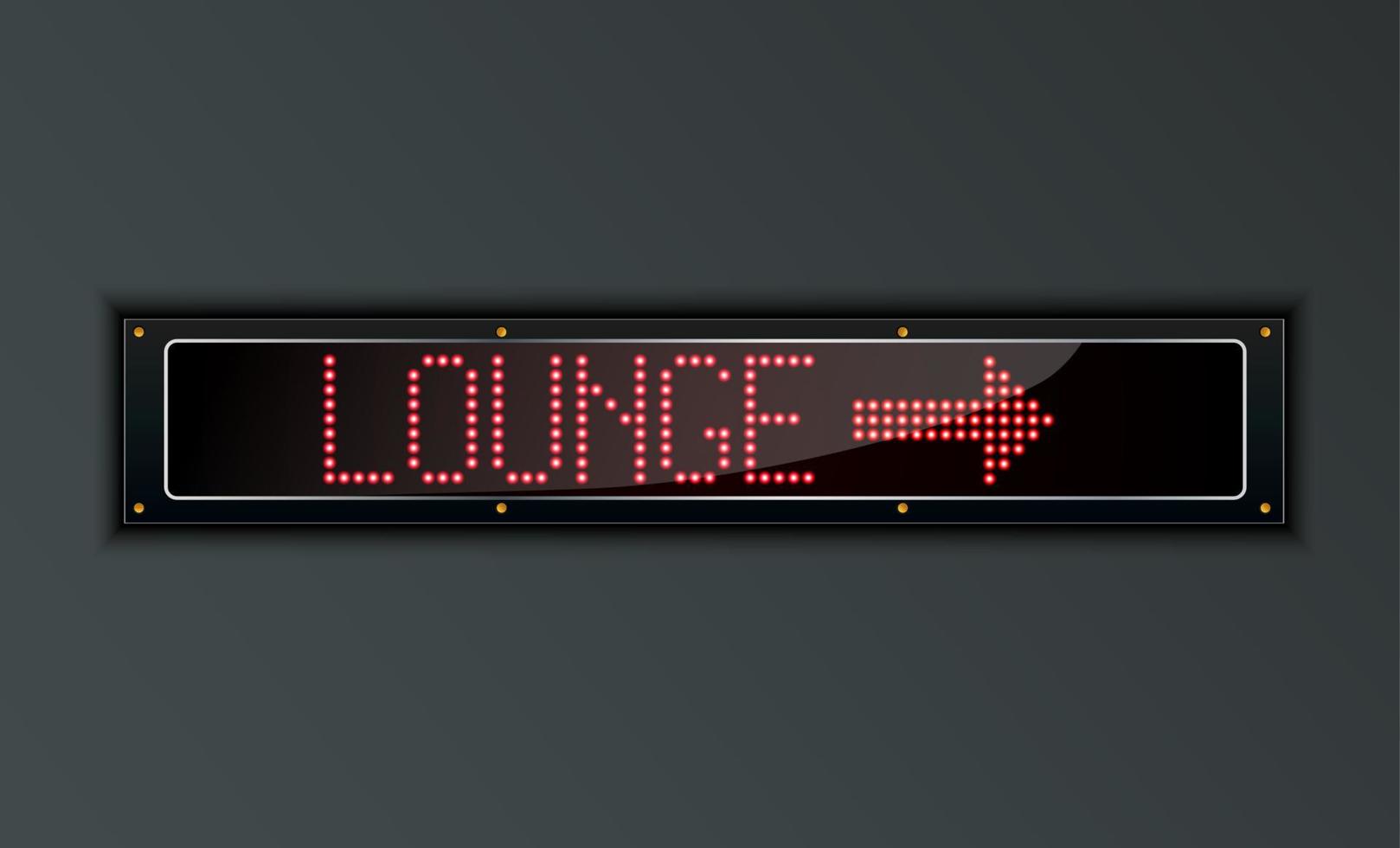 VIP Lounge arrow LED digital Sign.vector vector