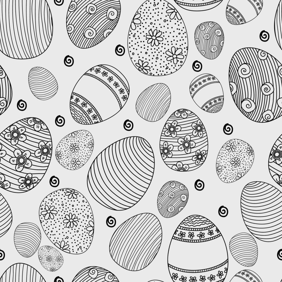 fondo de huevos de pascua el patrón para colorear book.vector vector