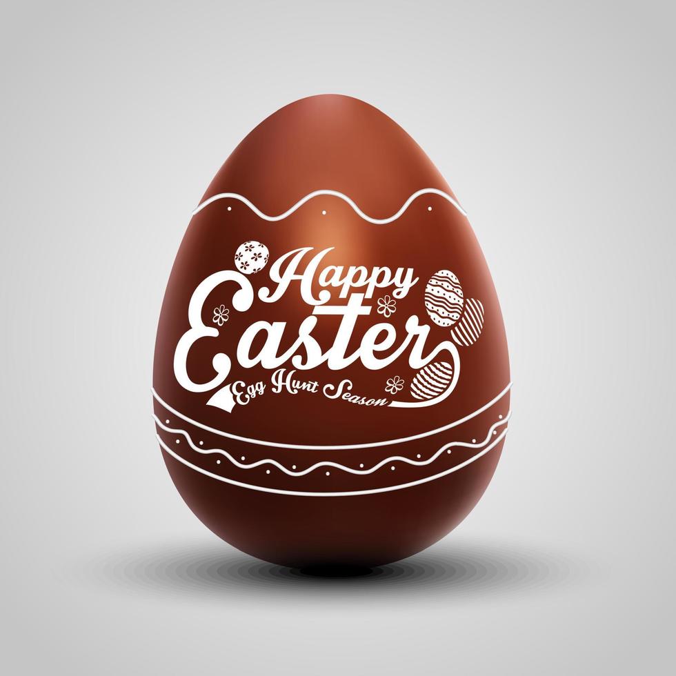 Chocolate Easter egg with ornament vector