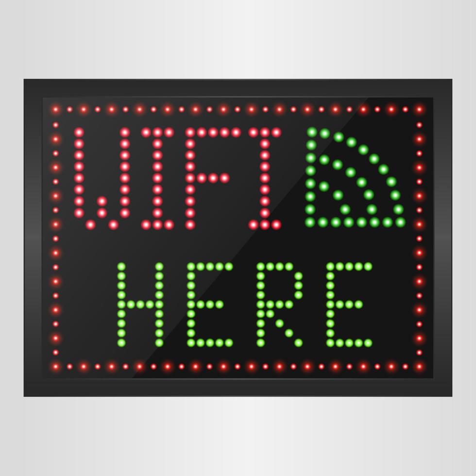 Sign of wifi in a retro style with light bulbs.vector vector