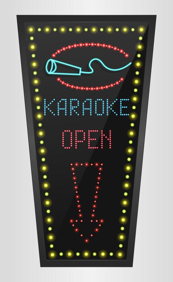 Shining retro light banner karaoke on a black background.vector vector