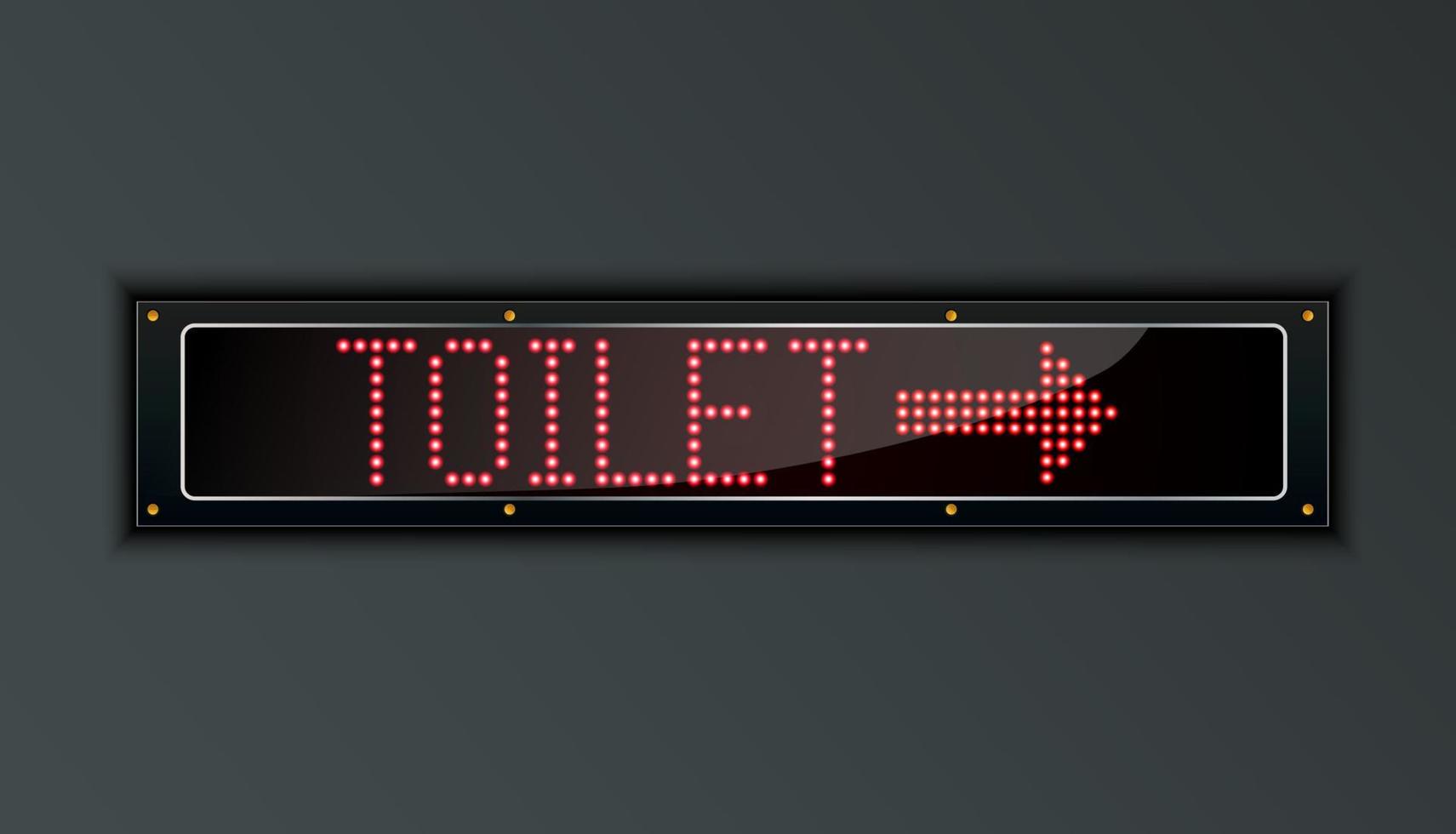 Toilet LED digital Sign vector