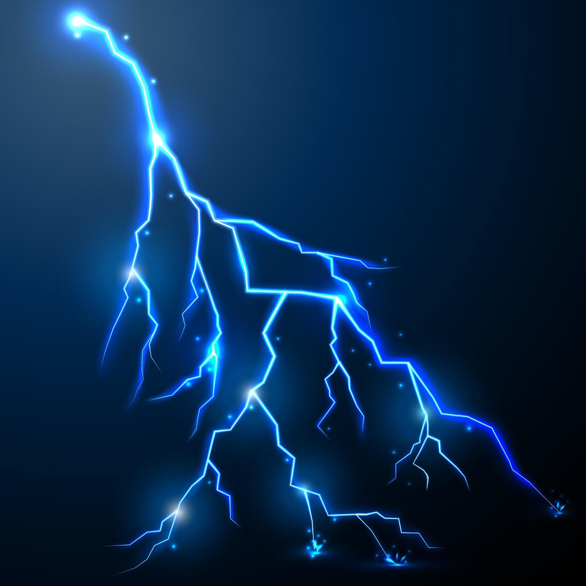Lightning of blue with a black background.Vector 6304024 Vector Art at