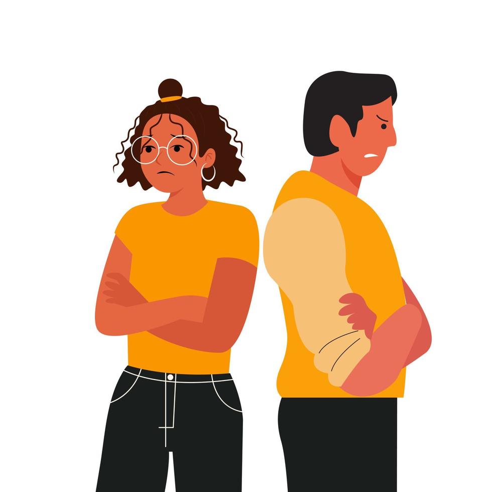 Couple fighting, couple conflict concept illustration. vector