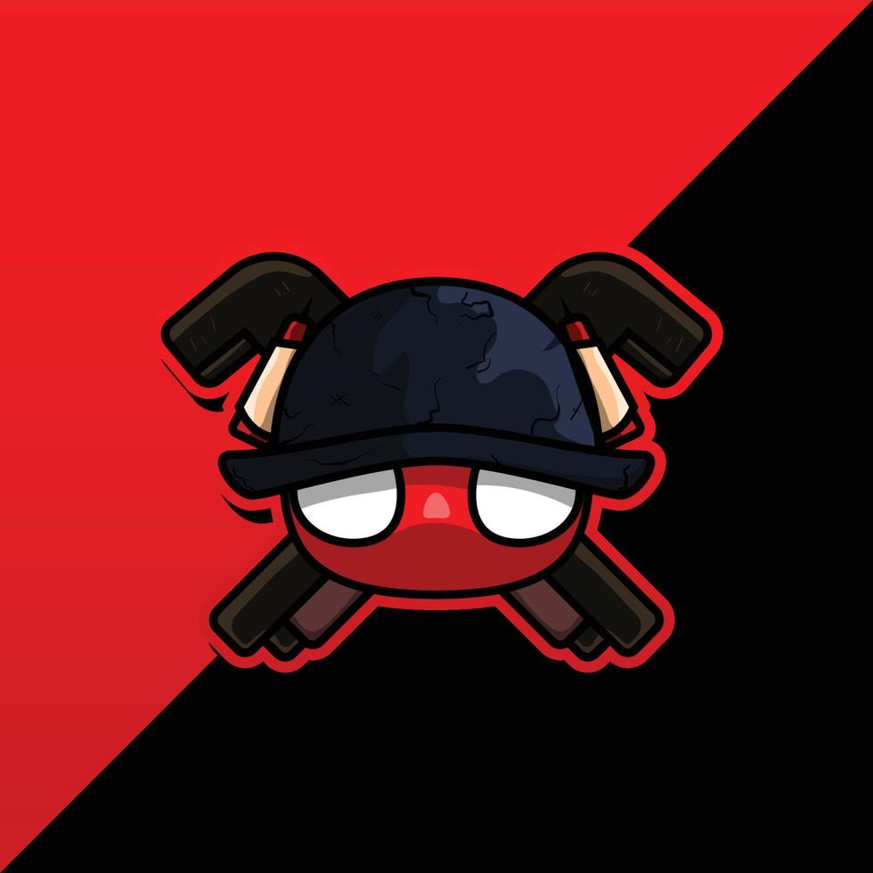 ant head with fighting attribute vector character