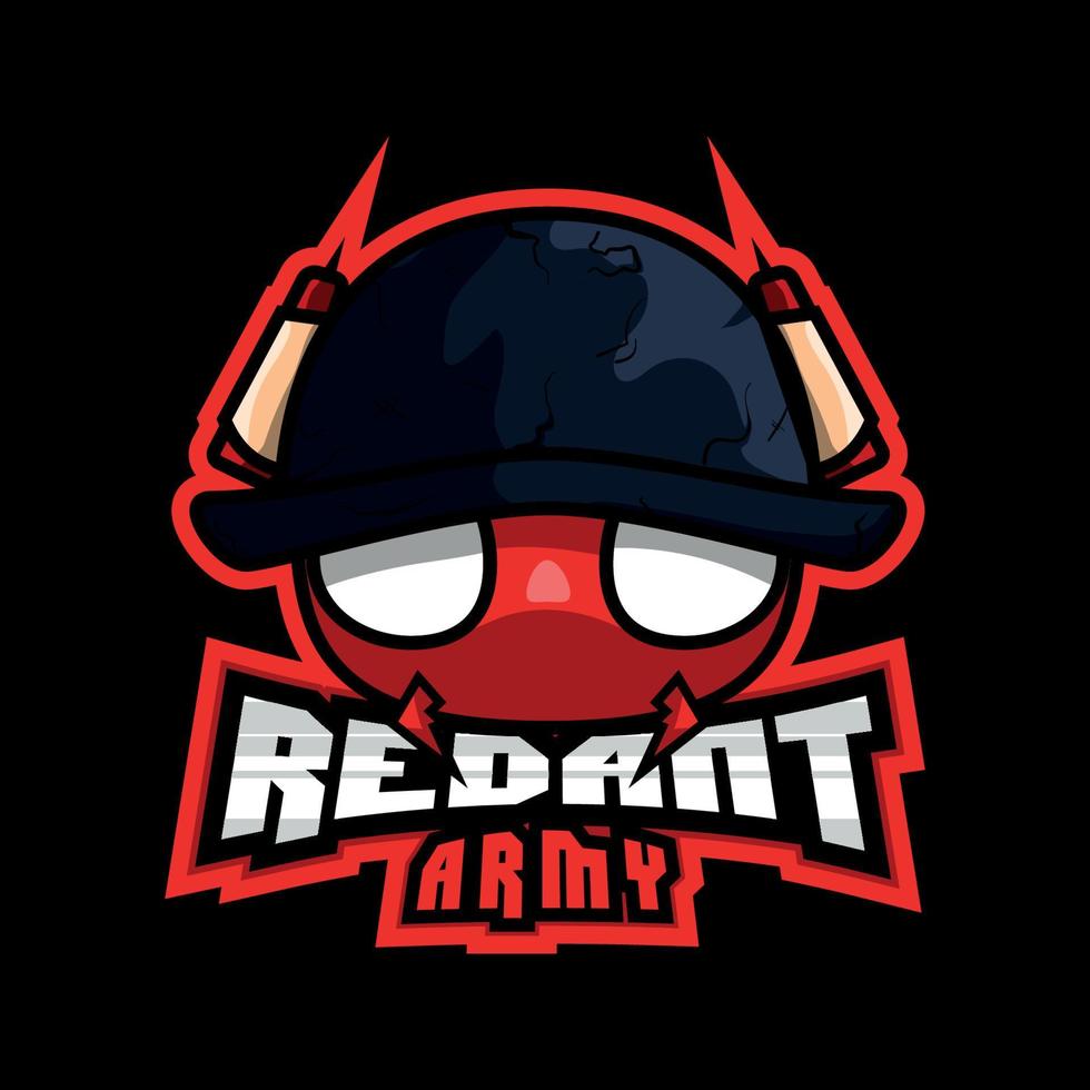 ejército de hormigas rojas para el logo de esport vector