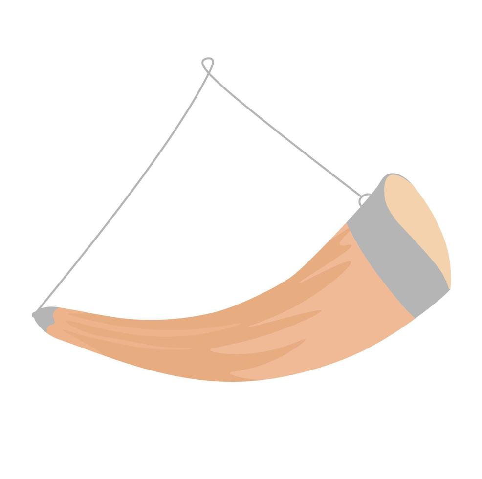 Bull horn vector stock illustration. Bone of cattle. Isolated on a white background.