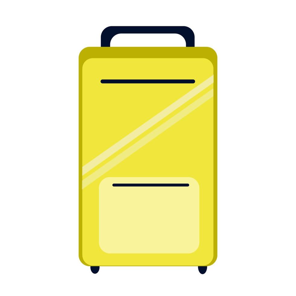 Yellow travel suitcase on wheels. vector