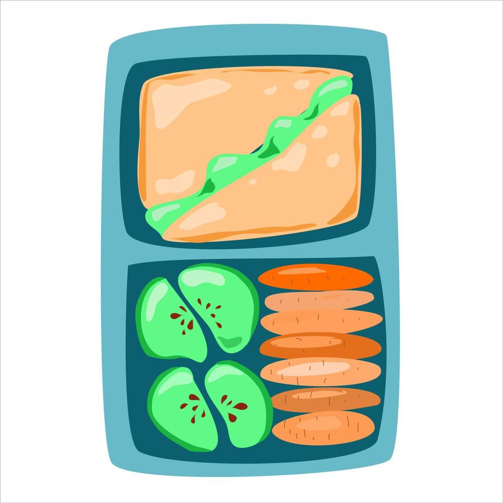 merienda en caja o juego de almuerzo. vector