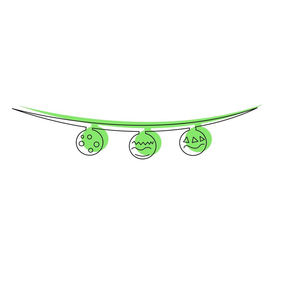 Christmas garland of green color. vector