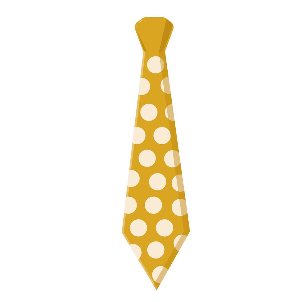 Yellow tie with pink polka dots. vector