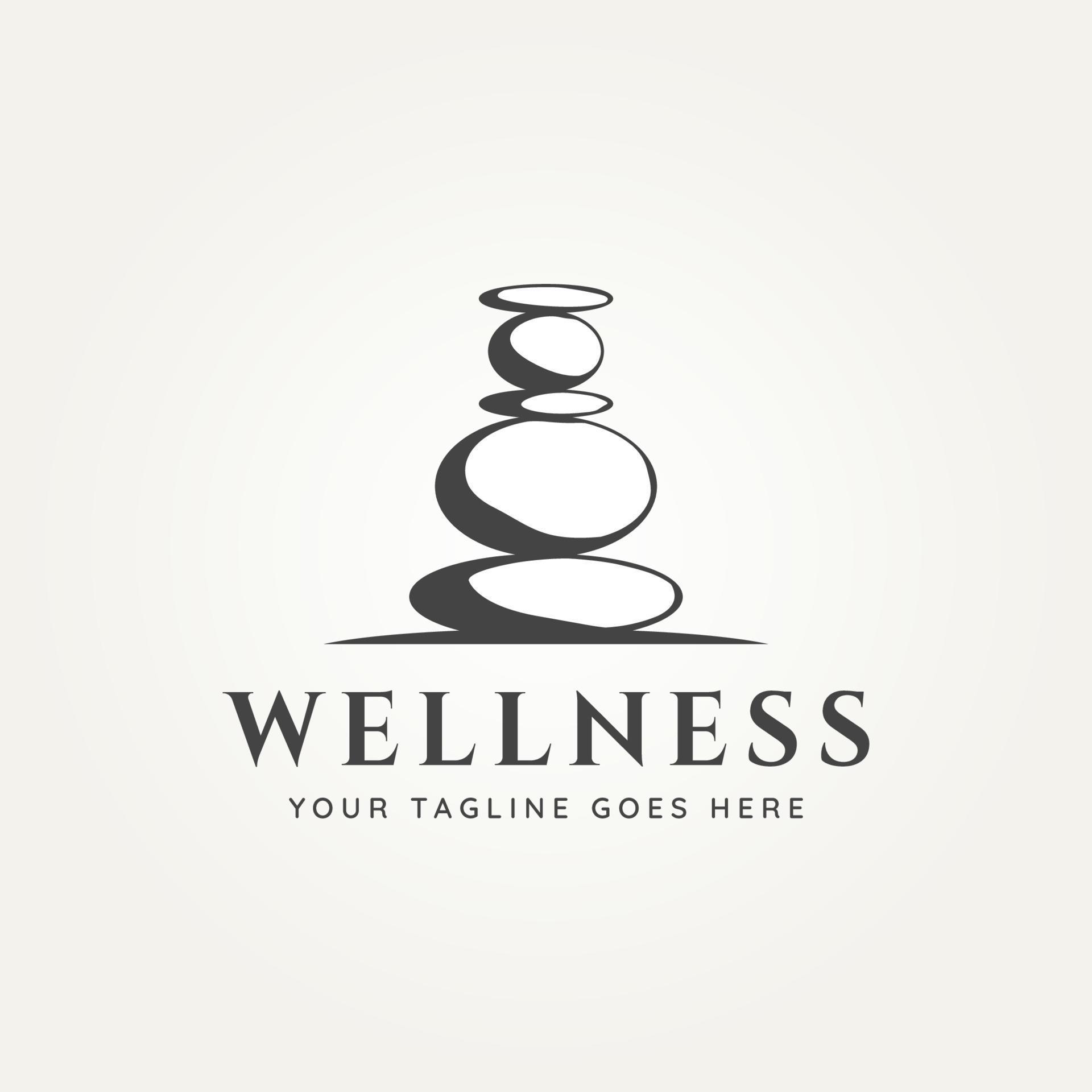 wellness balancing stone logo vector illustration 6304451 Vector Art at ...