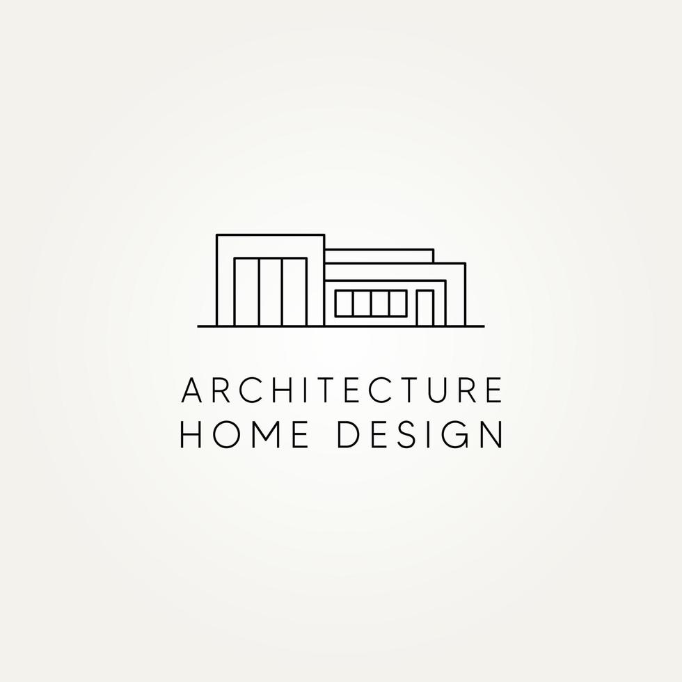arquitectura hogar diseño minimalista línea arte logo vector