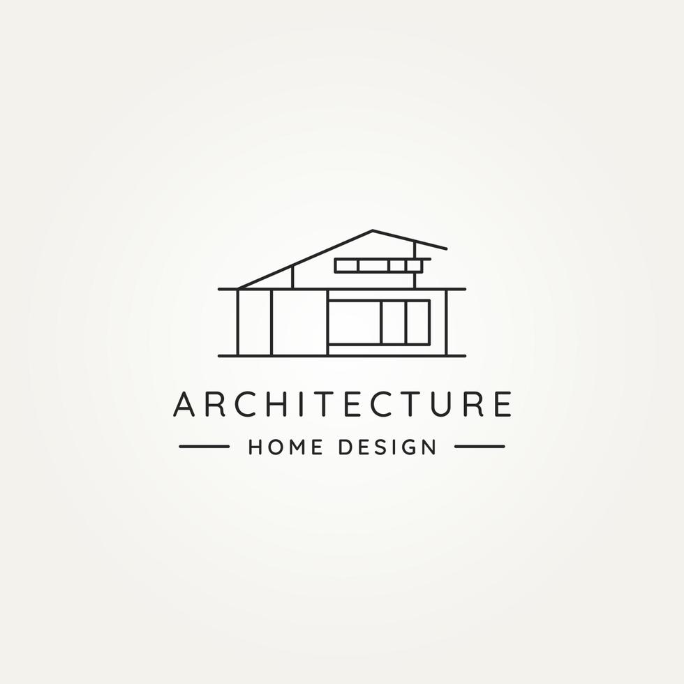 logotipo de arte de línea minimalista de arquitectura vector