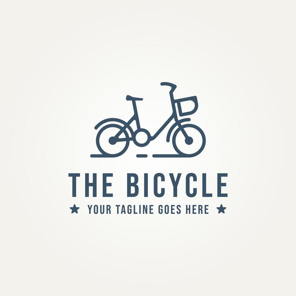 bicicleta minimalista línea arte icono logo ilustración vector