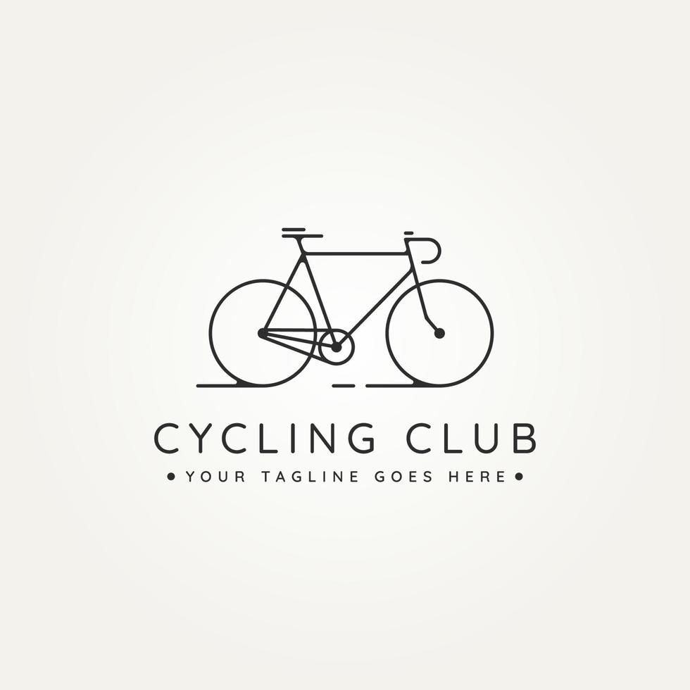 cycling club minimalist line art icon logo vector