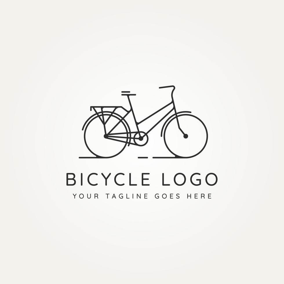 bicycle minimalist line art icon logo illustration vector