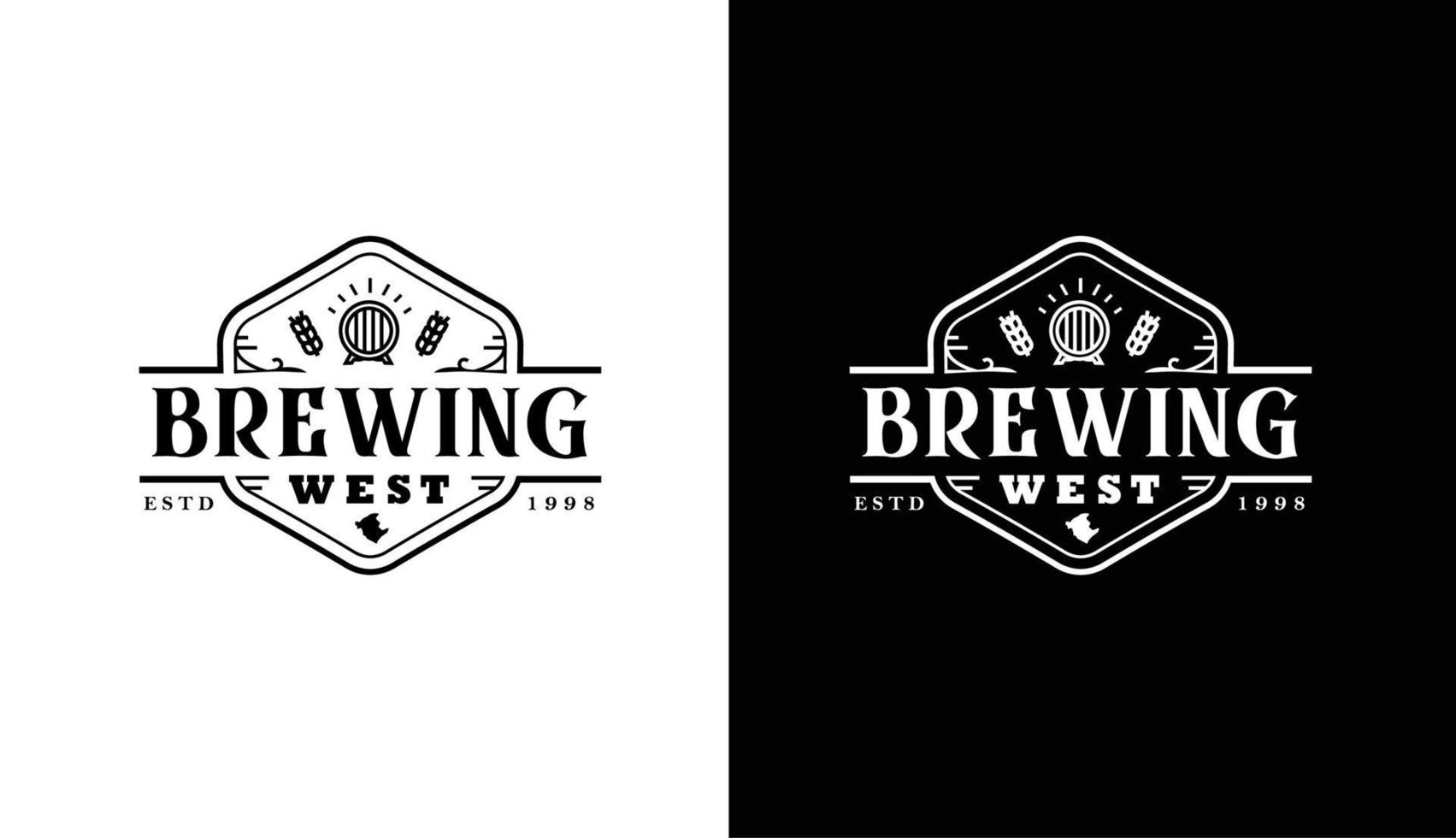 Classic Retro Vintage Label Badge logo design brewing brewery for restaurant vector