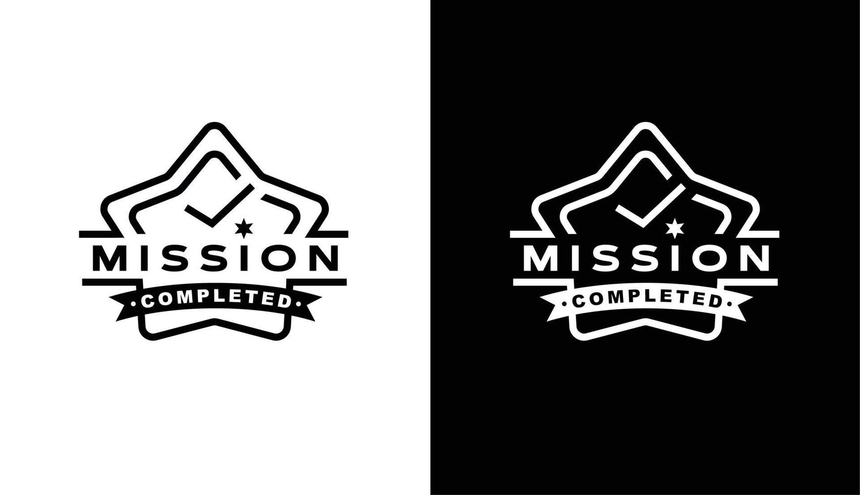 Star Rating successful mission with minimalistic shape for Trusted Seller Stamp Icon Logo Design vector