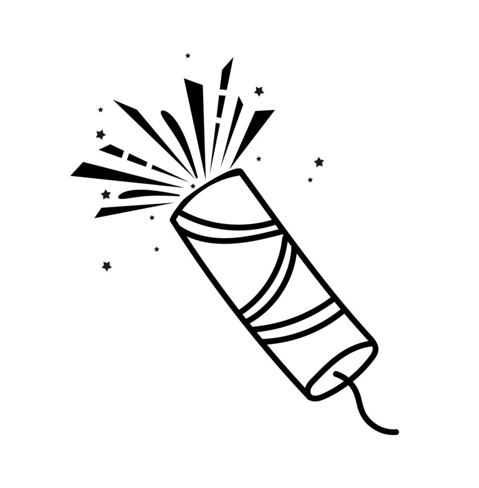 The firecracker is a festive Christmas and New Year paraphernalia. Vector