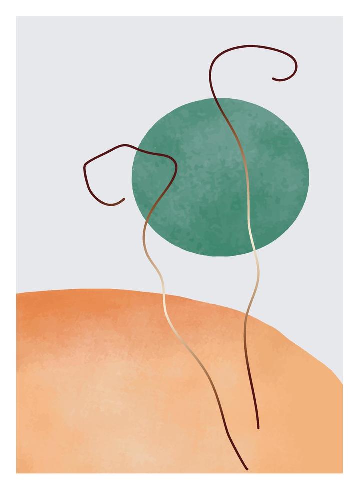 vector abstracto contemporáneo moderno de moda. ilustraciones creativas minimalistas pintadas a mano para redes sociales, decoración de paredes, postales