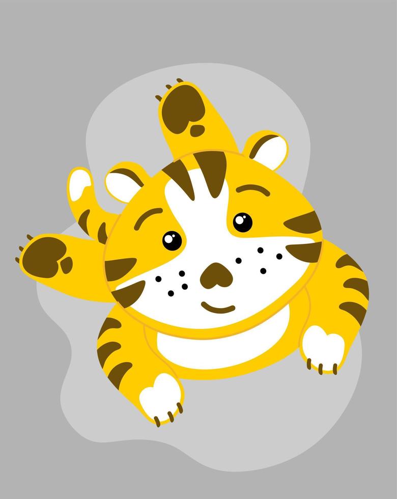 The tiger is Chinese, a funny character. The symbol of 2022. vector