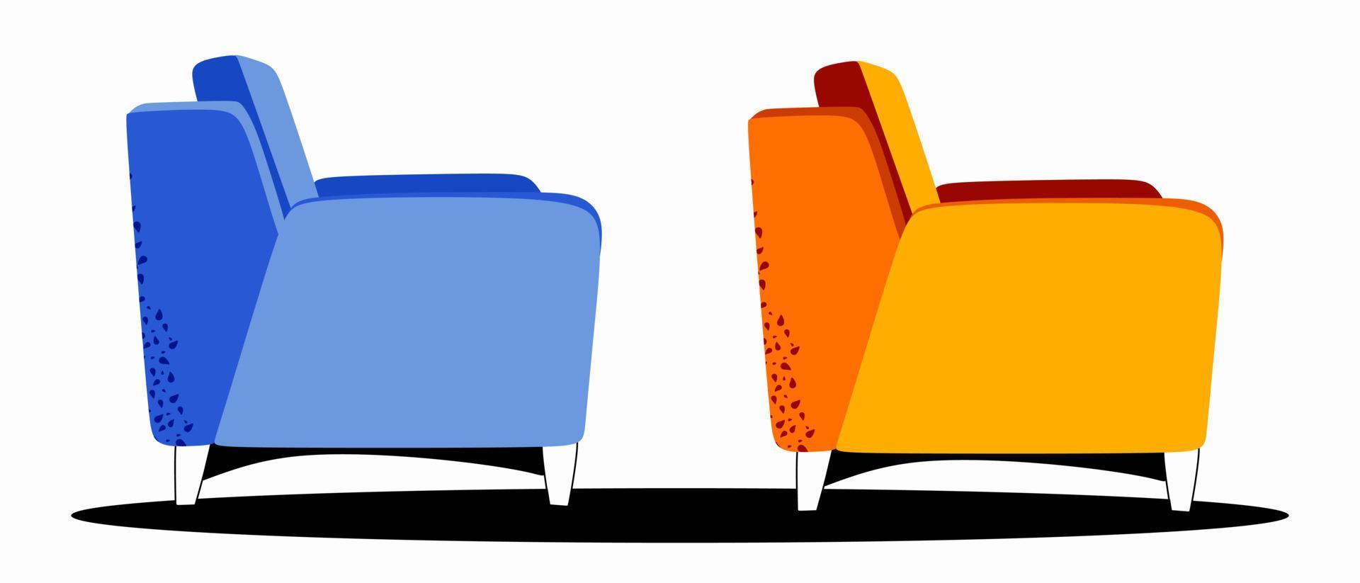 The armchair is modern in two colors home decor Vector illustration
