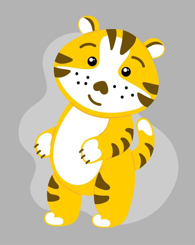 The tiger is Chinese, a funny character. The symbol of 2022. Vector illustration.