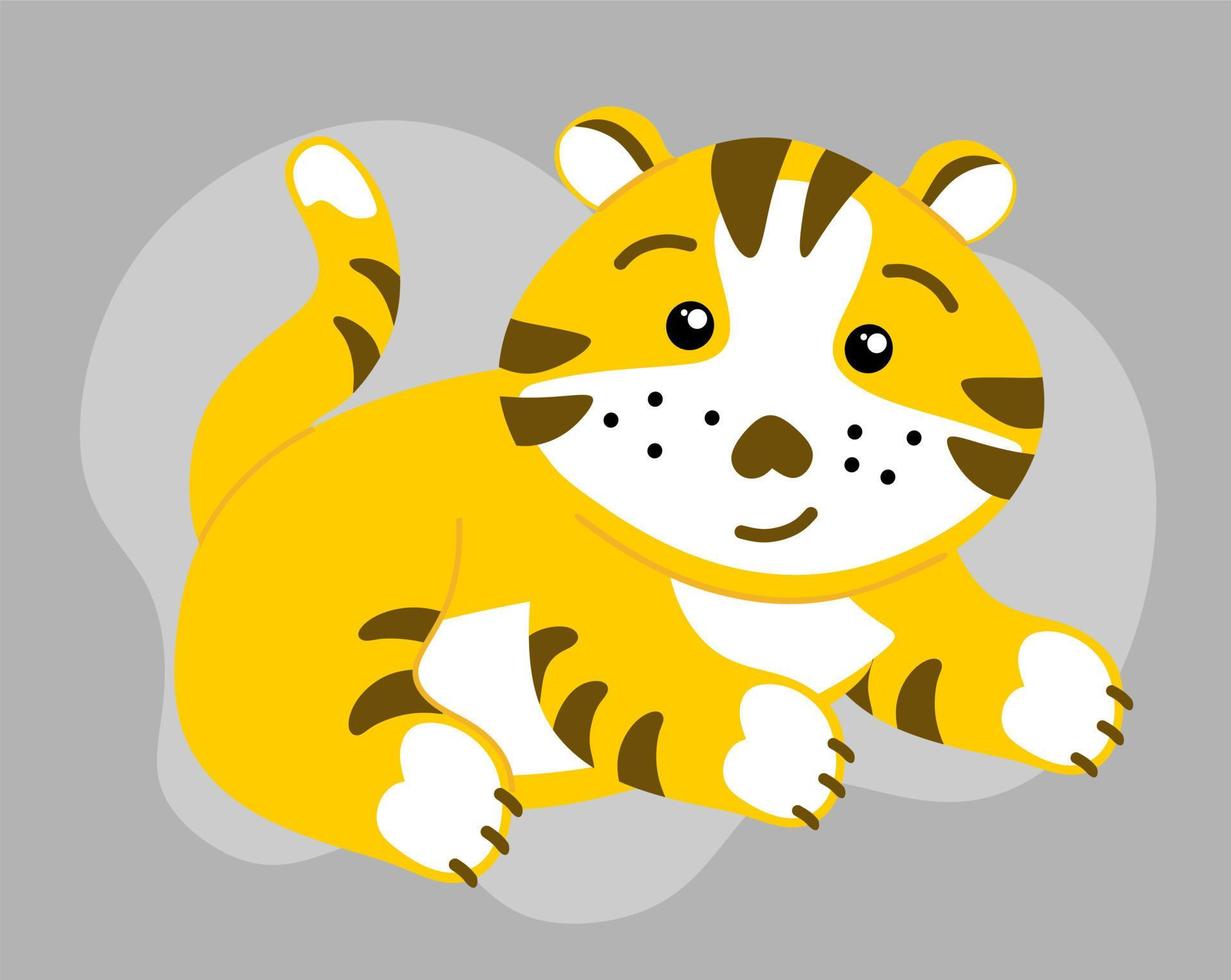 The tiger is Chinese, a funny character. The symbol of 2022. vector