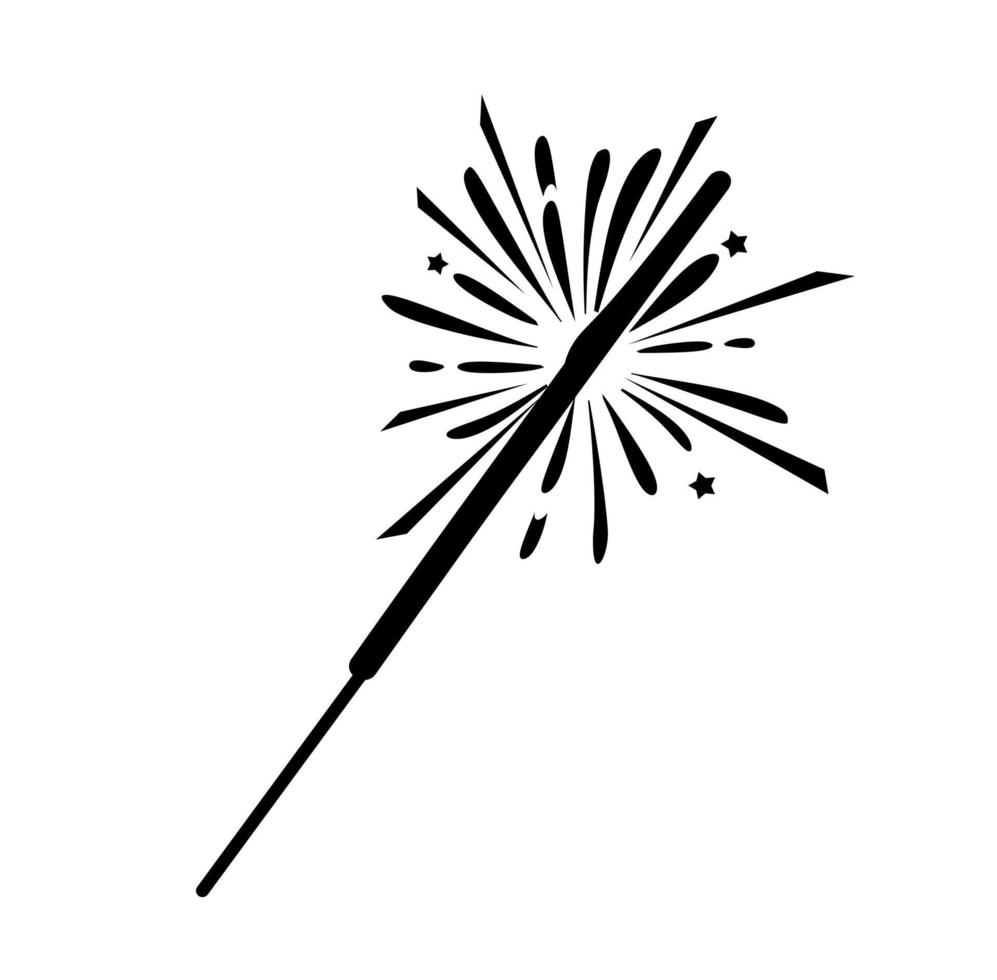 Sparkler is a festive Christmas and New Year paraphernalia. Vector