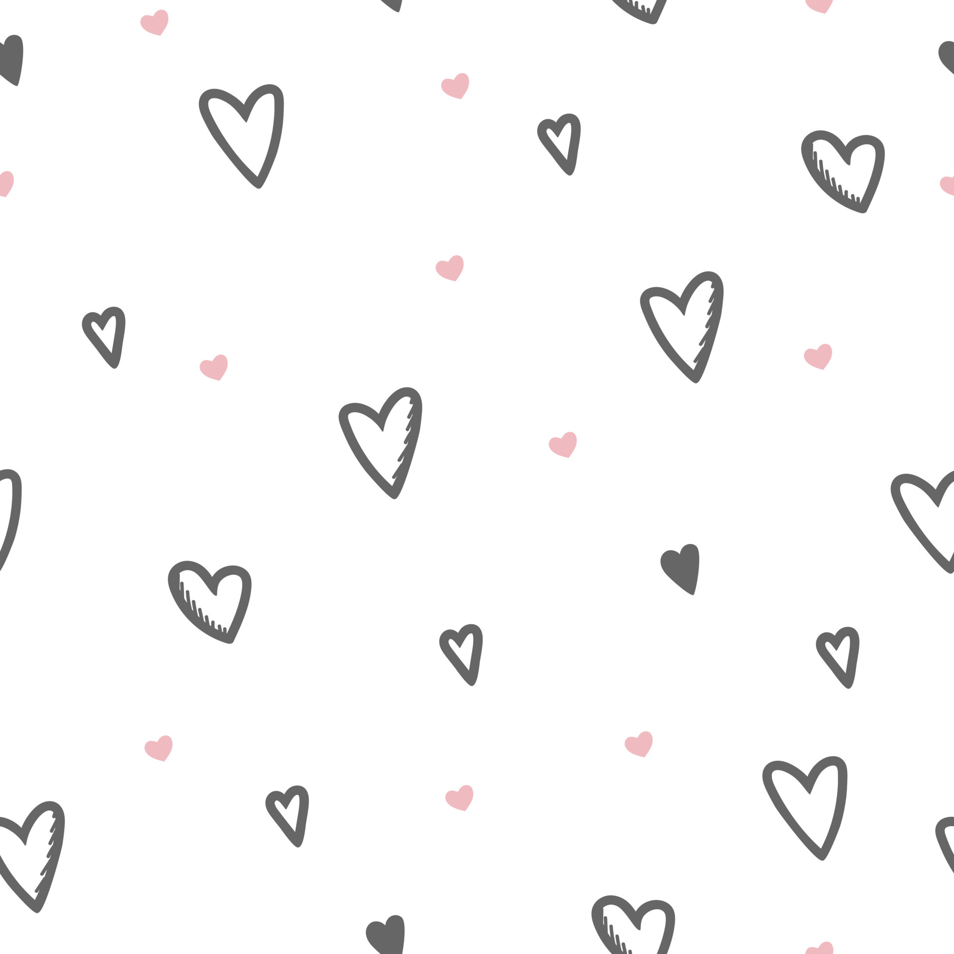 Seamless pattern of pink and gray hearts on a white background. Use on  Valentines Day on textiles, wrapping paper, backgrounds, souvenirs. Vector  illustration 6305063 Vector Art at Vecteezy