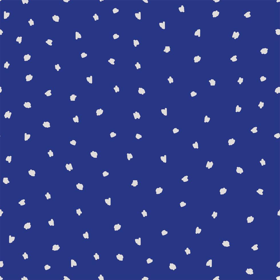 A stylish pattern of white dots blots on a dark blue background. For wedding invitations, postcards, posters, labels of cosmetics and perfumes. Vector illustration