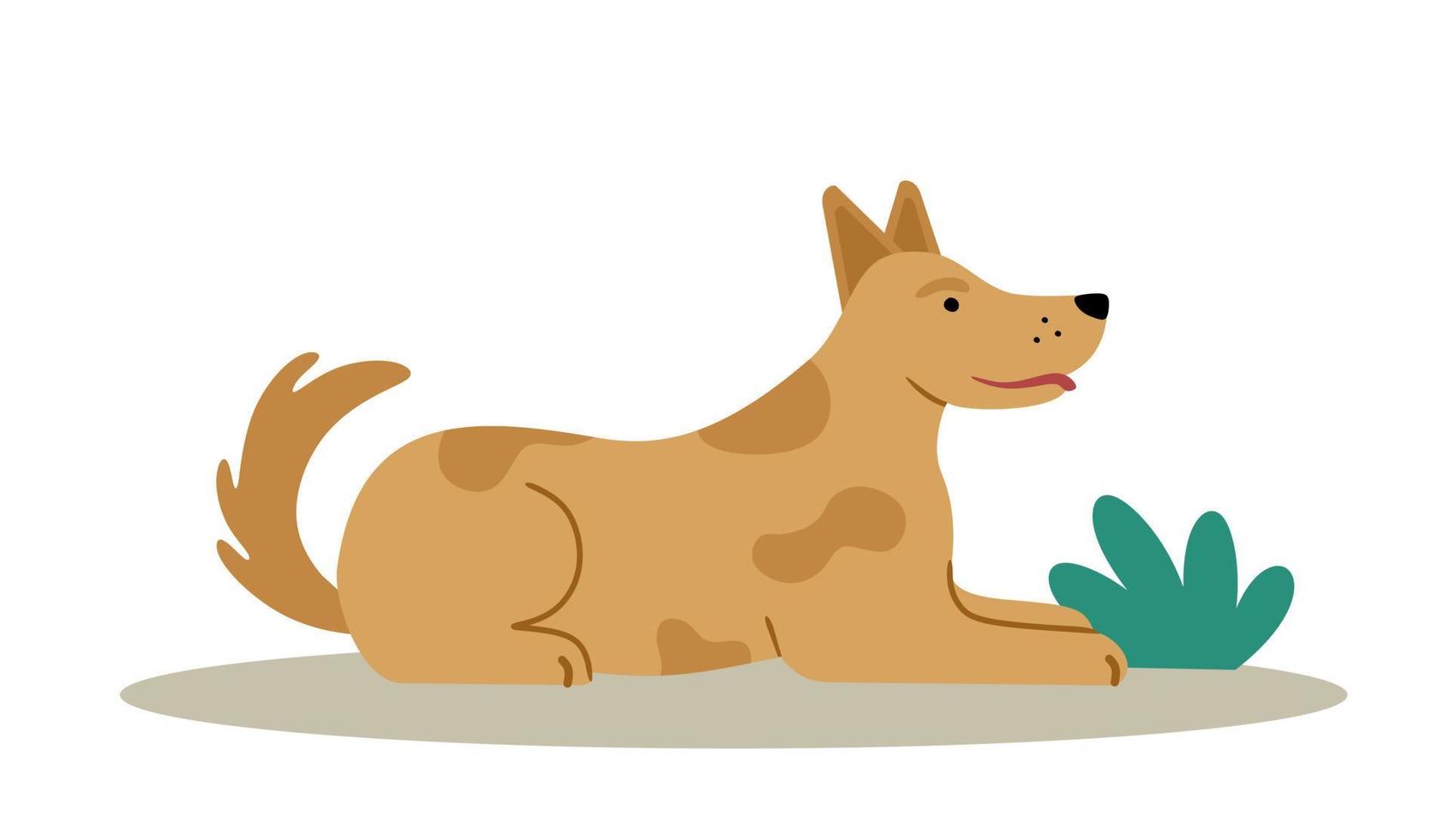 The dog is a cute cheerful pet. Editable vector illustration