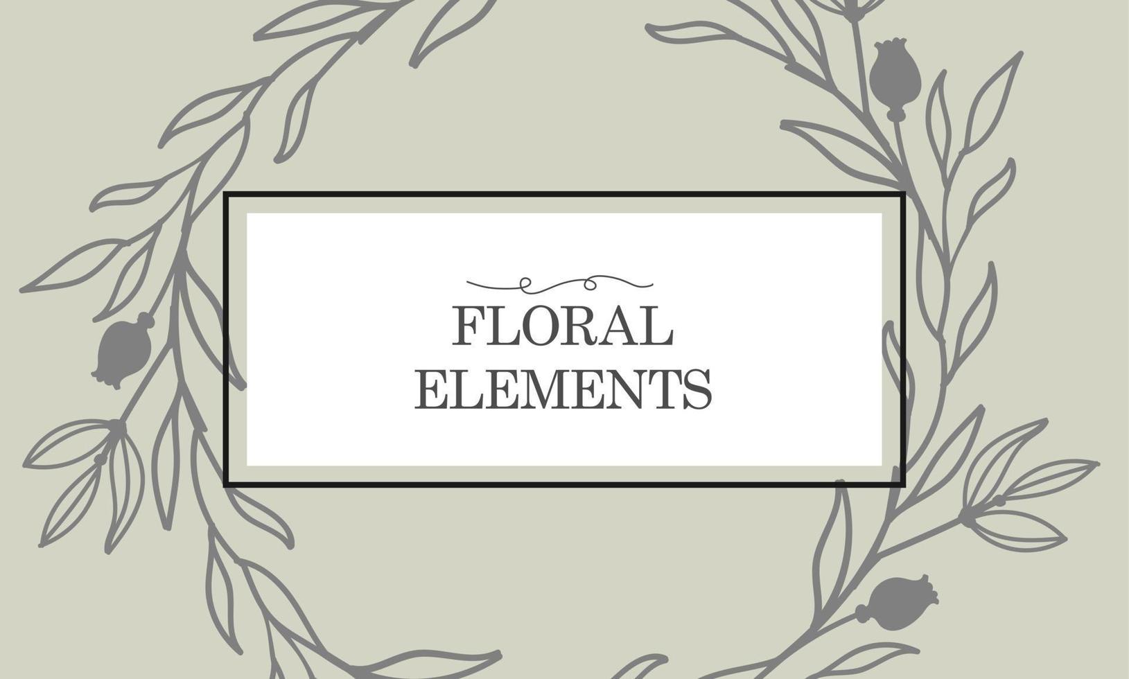 Vintage postcard with a floral ornament. A frame for a flower and cosmetics store with a label design. Summer vegetable greeting card. Background for packaging c vector