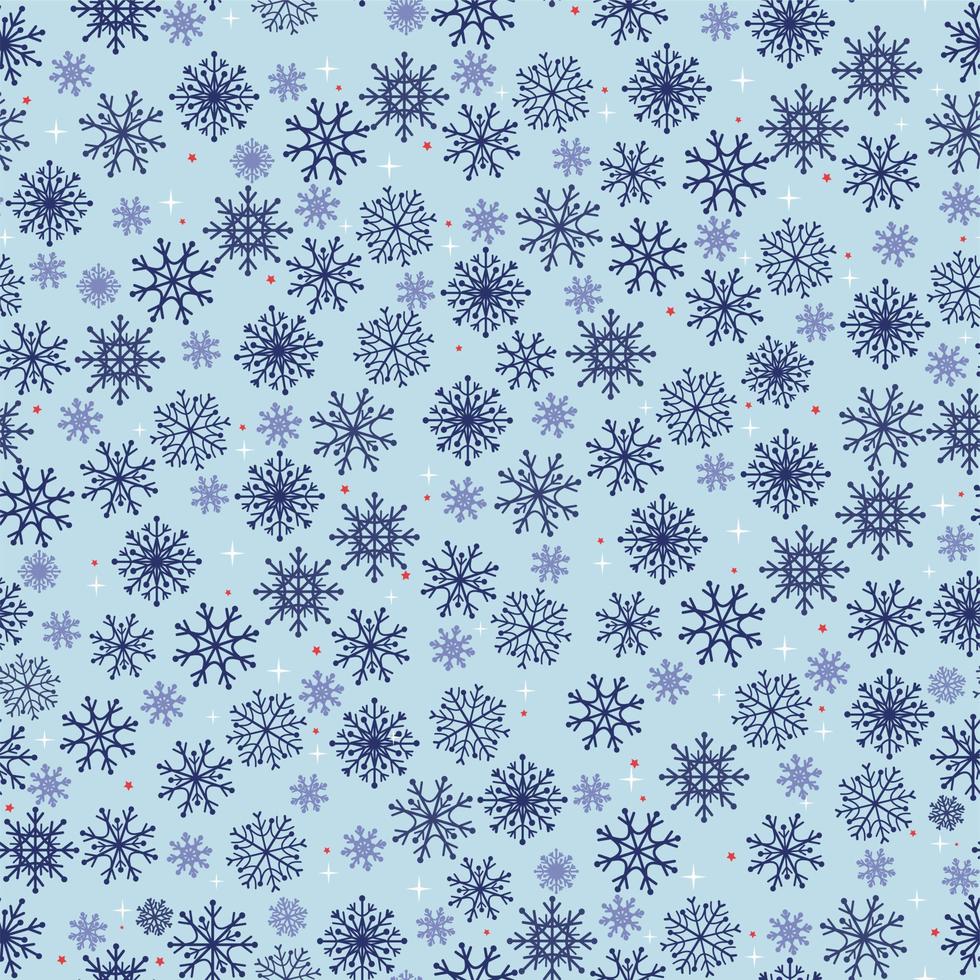 Navidad y Año Nuevo. plantillas de arte universal moderno. tarjetas de felicitación e invitaciones corporativas navideñas. un patrón sobre un fondo azul con copos de nieve. vector