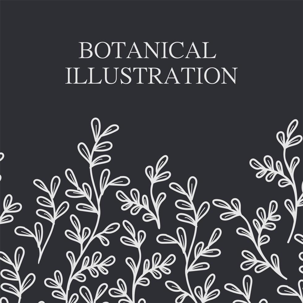 A plant-style banner with leaves and branches. For wedding invitations, postcards, posters, labels of cosmetics and perfumes, packaging paper. vector