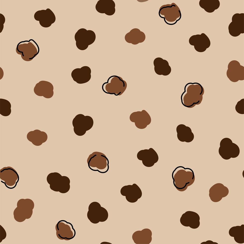 The pattern is stylish of brown dots of blots on a beige background. For wedding invitations, postcards, posters, labels of cosmetics and perfumes, packaging paper. vector