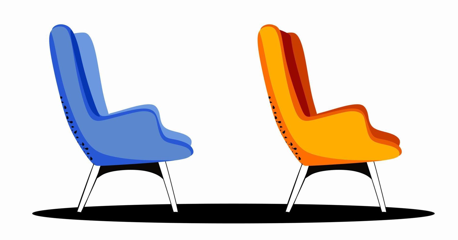 The armchair is modern in two colors home decor Vector illustration